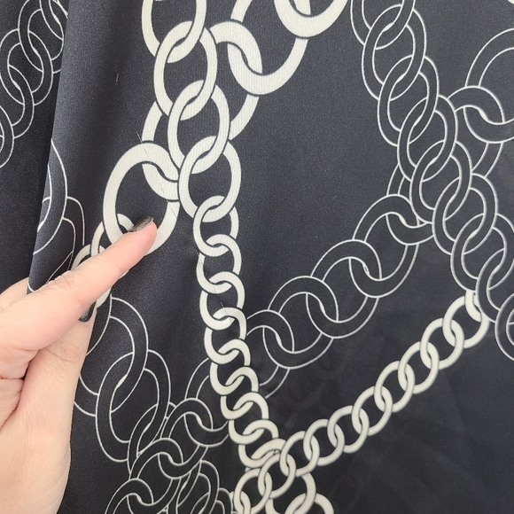 Zara chain print midi skirt black white scarf monochrome size medium NWT NEW - Picture 5 of 7